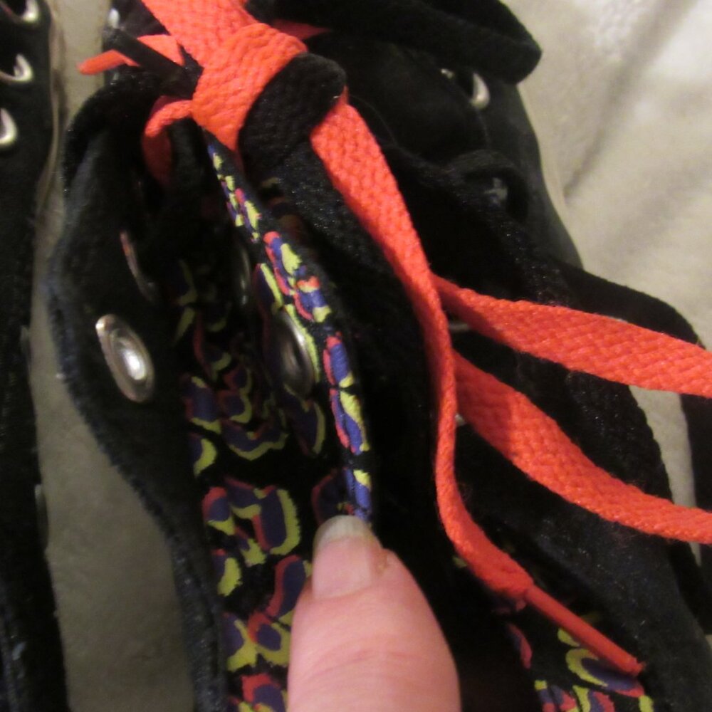 Converse Double Tongue Black/Multi Color Kids Size 7 - Picture 9 of 9